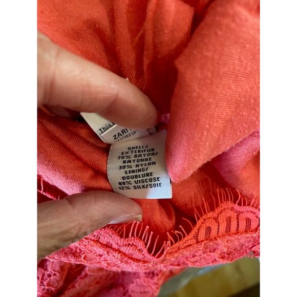 Diane Von Fustenburg Size 2 Lace Sheath Dress Coral Pink - Picture 5 of 5